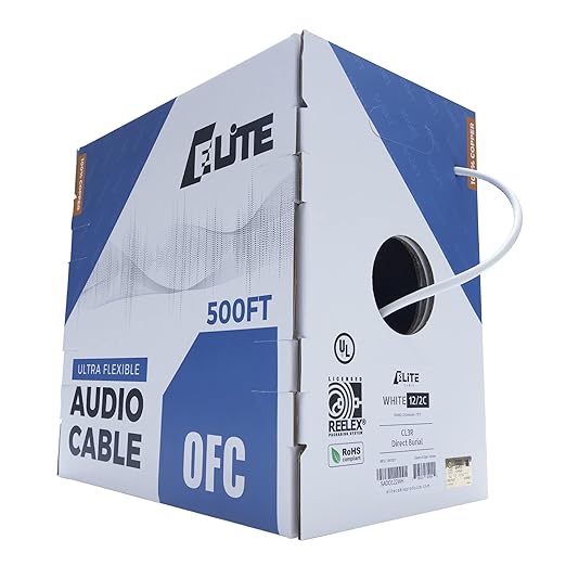 Elite 12/2 Speaker Wire, 12AWG/2-Conductor, UL Listed, by InfinityCableProducts
