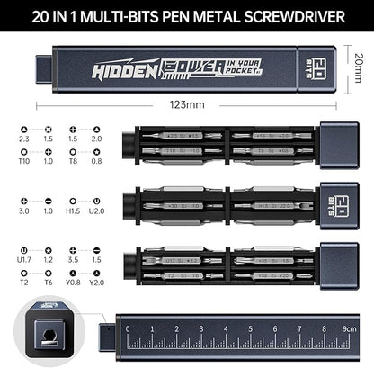JAKEMY 20 in 1 Metal Precision Screwdriver Set, Manual Pen Shaped Screwdriver - Image 3