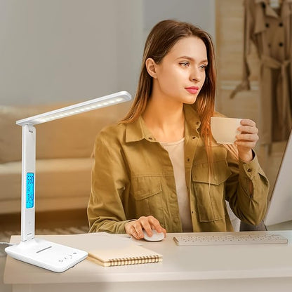 snsok Desk Lamp with Wireless Charger, USB Charging Port, Dimmable Office Desk - Image 7