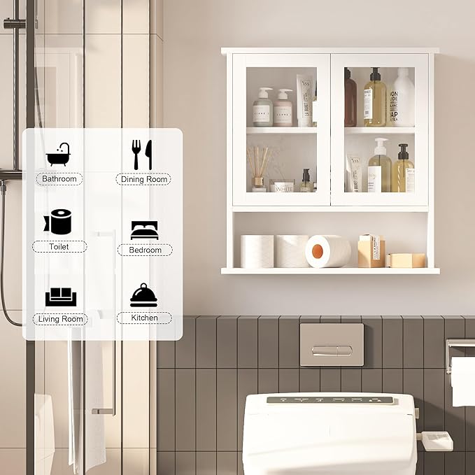 Modern Hanging Bathroom Cabinet, Sturdy Wooden Medicine Cabinet - Image 4