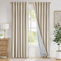 Lazzzy Beige Velvet Blackout Curtains 90 Inches Long Thermal Insulated Room by Lazzzy