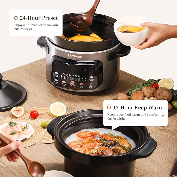 Joydeem 4 Quart Electric Stew Pot, 500W Multi-Functional Cooking Pot - Image 6