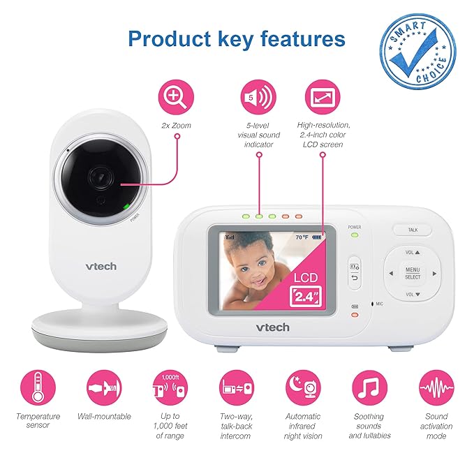 VTech VM320 Baby Monitor, 2.4" Screen - Image 2