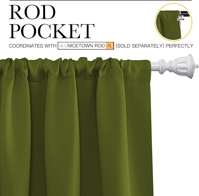 NICETOWN Kitchen Curtains, Short Blackout Curtains & Drapes, Thermal Insulated - Image 3