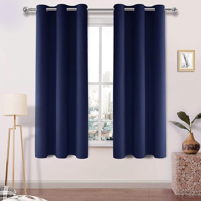DWCN Blackout Curtains 63 Inch Length, Thermal Room Darkening Drapes by DWCN