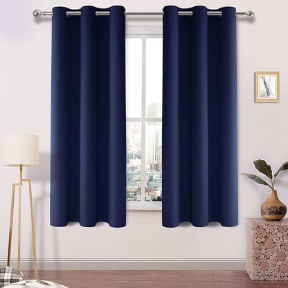 DWCN Navy Blue Room Darkening Blackout Curtains Thermal Insulated Block Out by DWCN