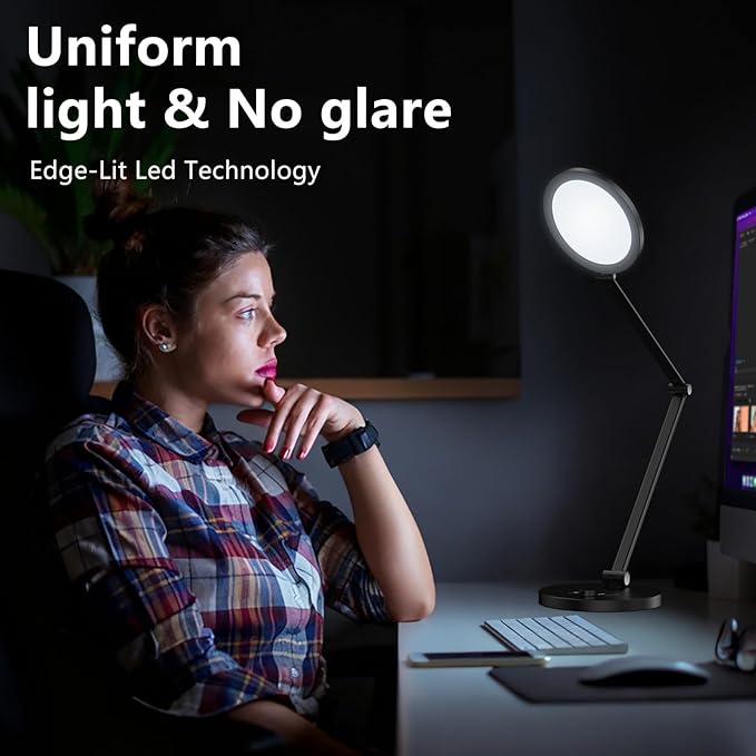 ANNAITE LED Desk Lamp for Home Office, Eye-Caring Modern Desk Light, 3 Color - Image 4