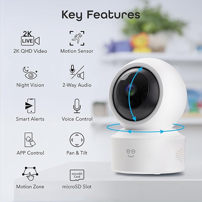Geeni Scope Ultra 2K 360 Smart Auto-Follow Indoor Camera – 1440p Video - Image 2