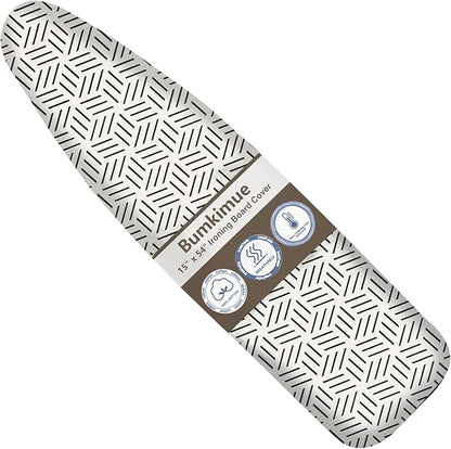 Bumkimue Ironing Board Cover and Pad, Standard Size 15x54 Inches, Heavy Duty by Bumkimue