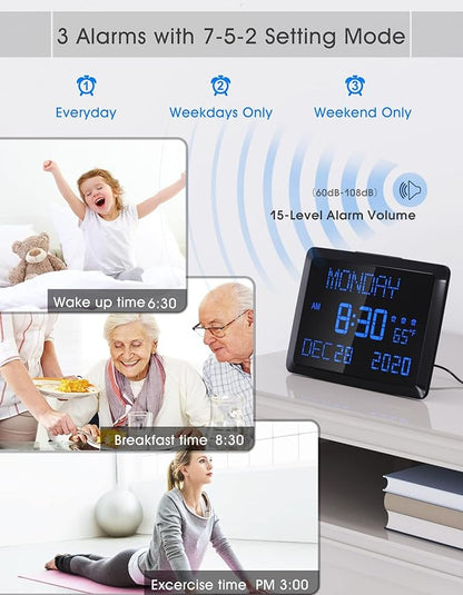 11.5" Large Display Digital Calendar Clock - Image 4