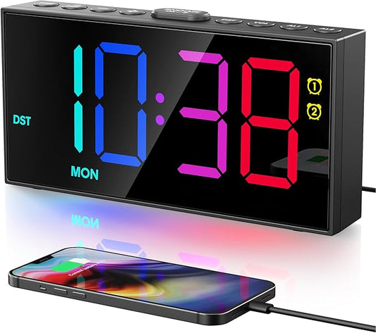 PPLEE RGB Digital Alarm Clock for Bedrooms by PPLEE