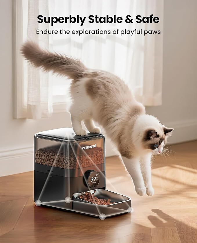 oneisall Cordless WiFi Automatic Cat Feeder, Tasty S2 Pro Rechargeable 100-Day - Image 7