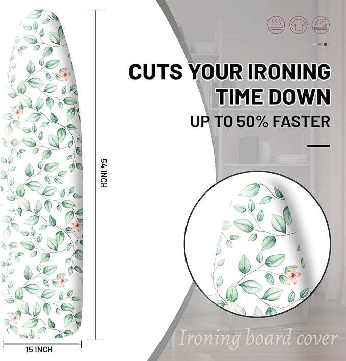 Extra Thick Ironing Board Cover and Pad, 15x54 Ironing Board Cover, Resist - Image 2