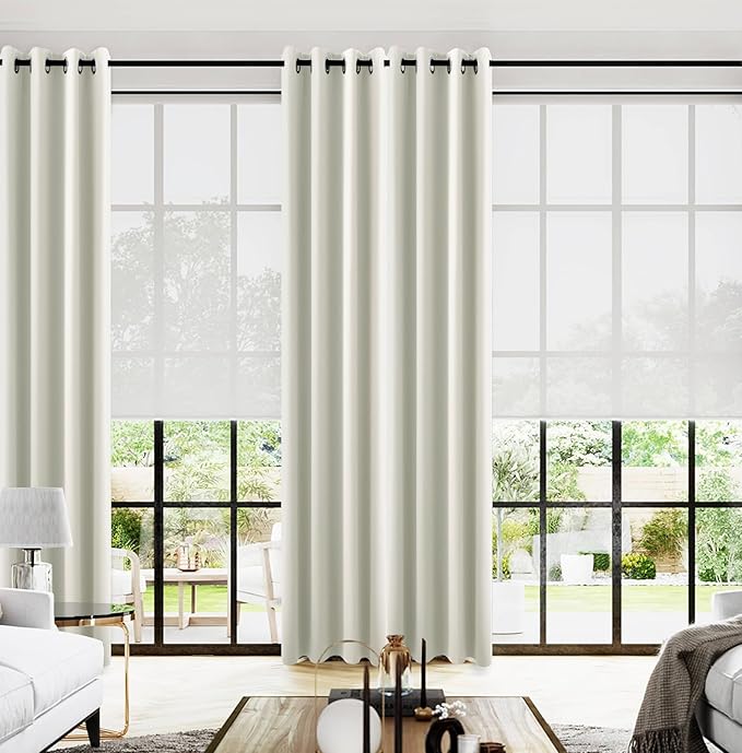102 Inch Extra Long Curtains for Bedroom Living Room, Set 2 Two Panels by KOUFALL