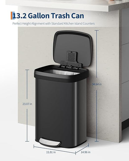Garvee 13 gal / 50 L Metal Trash Can - Image 6