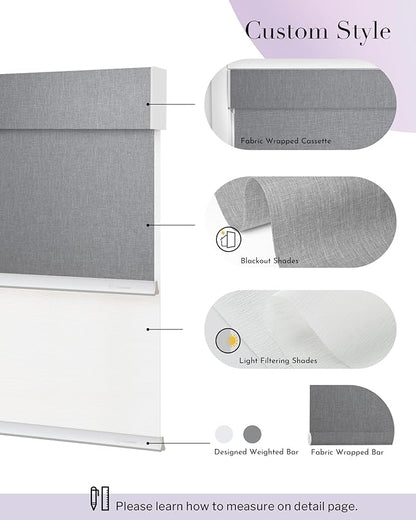 Graywind Motorized Dual Shades for Windows Smart Double Blinds Blackout and - Image 6