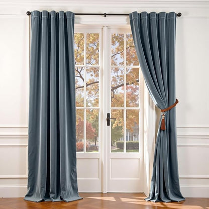 Lazzzy Velvet Blackout Curtains Thermal Insulated Room Window Drapes Super Soft by Lazzzy
