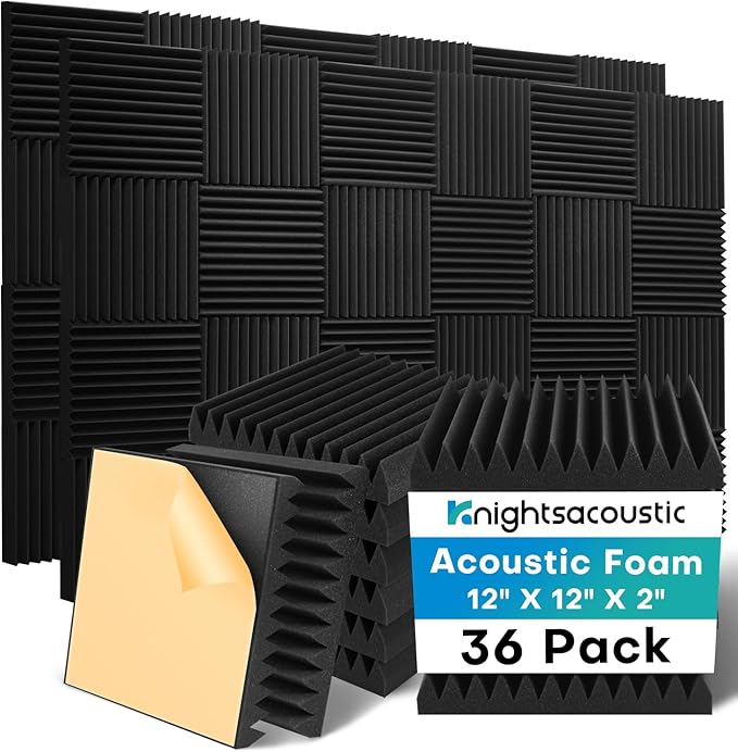 36 Pack Sound Proof Foam Panels by Knightsacoustic
