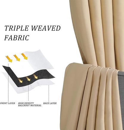 JIUZHEN Blackout Curtains for Bedroom, Sliding Glass Door Curtain 84 inches Long - Image 3