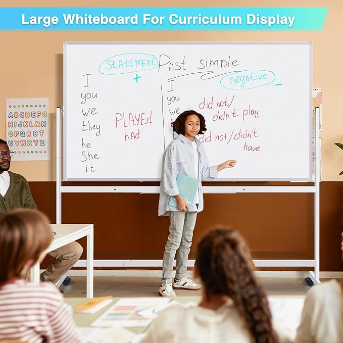 maxtek Rolling Whiteboard 72x40, Large Double-Sided White Board Dry Erase on - Image 6