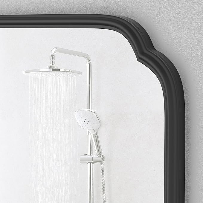 Black Bathroom Mirror for Over Sink 20" x 30" Modern Rounded Rectangle Bathroom - Image 7
