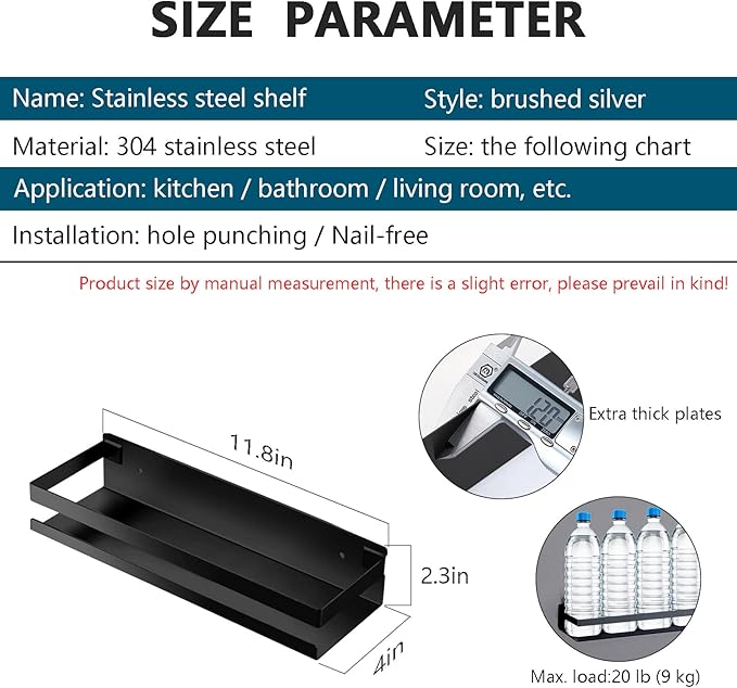 Rustproof Metal Storage Floating Shelves Wall Mounted Rectangular Shelf - Image 2