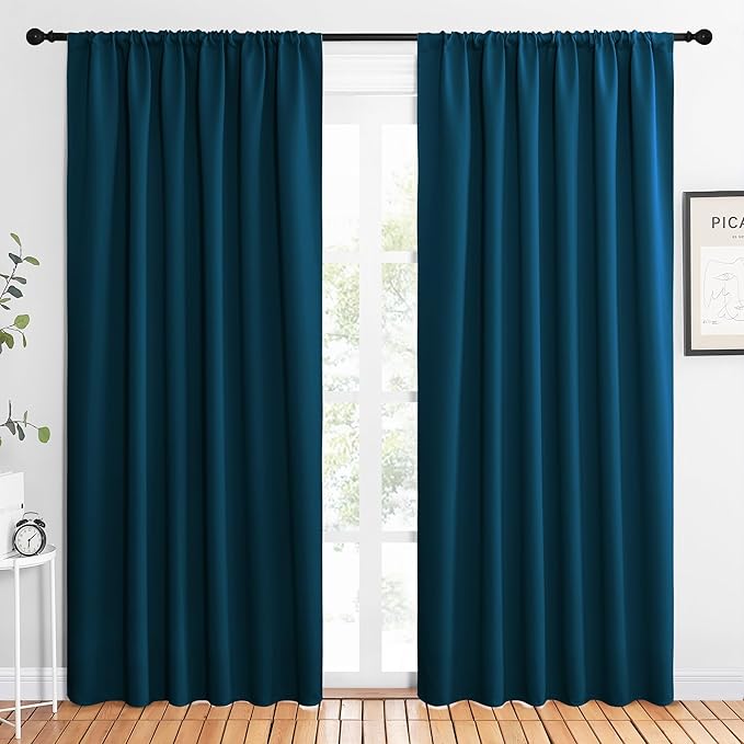 NICETOWN 2 Panels Blackout Curtains, Rod Pocket Thermal Insulated Drapes 84 by NICETOWN