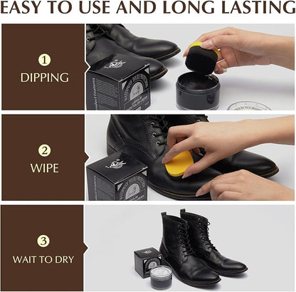 SALTY FISH Shoe Polish Cream 3.2Oz, Lanolin Shoe Polish Kit - Image 6