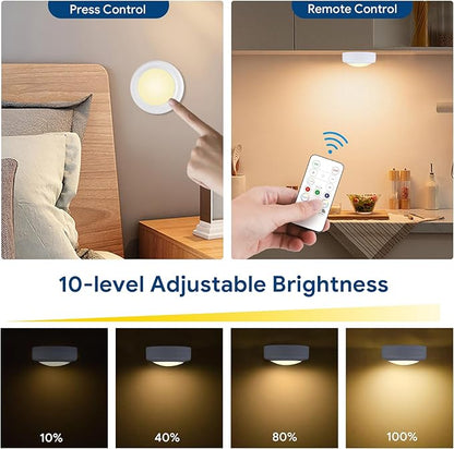 Yiliaw 6 Pack LED Puck Lights Remote Control 16 Color Changeable Under Cabinet - Image 3