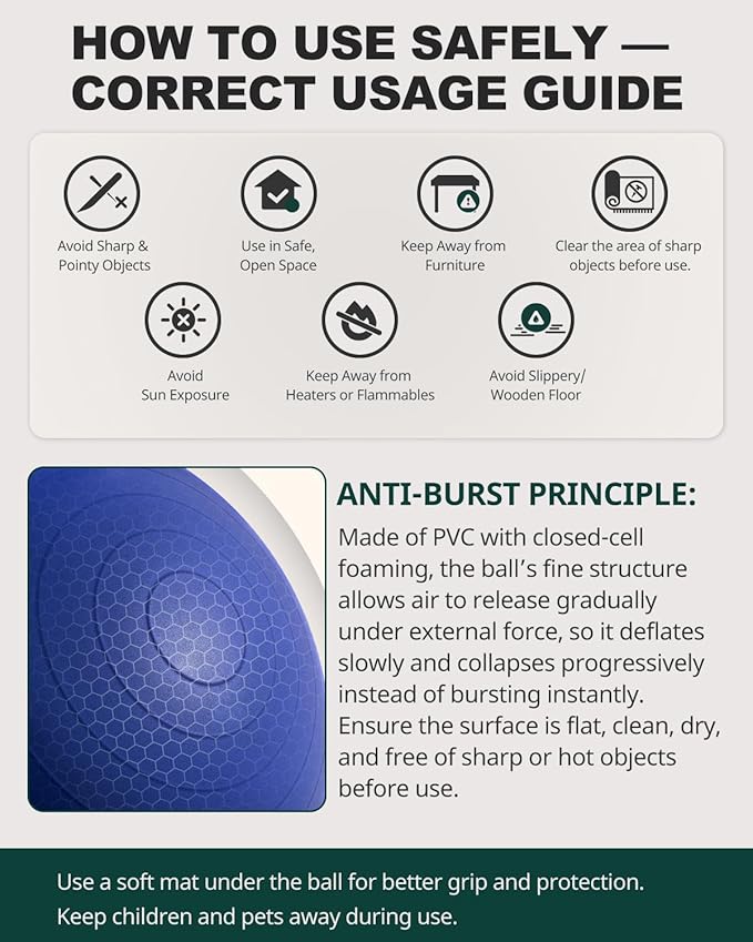 Trideer Exercise Ball for Yoga, Pilates & Fitness – Stability Ball Equipment - Image 2