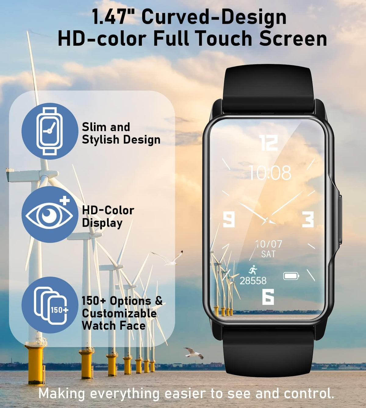 fitness tracker with heart rate blood oxygen blood shown in use