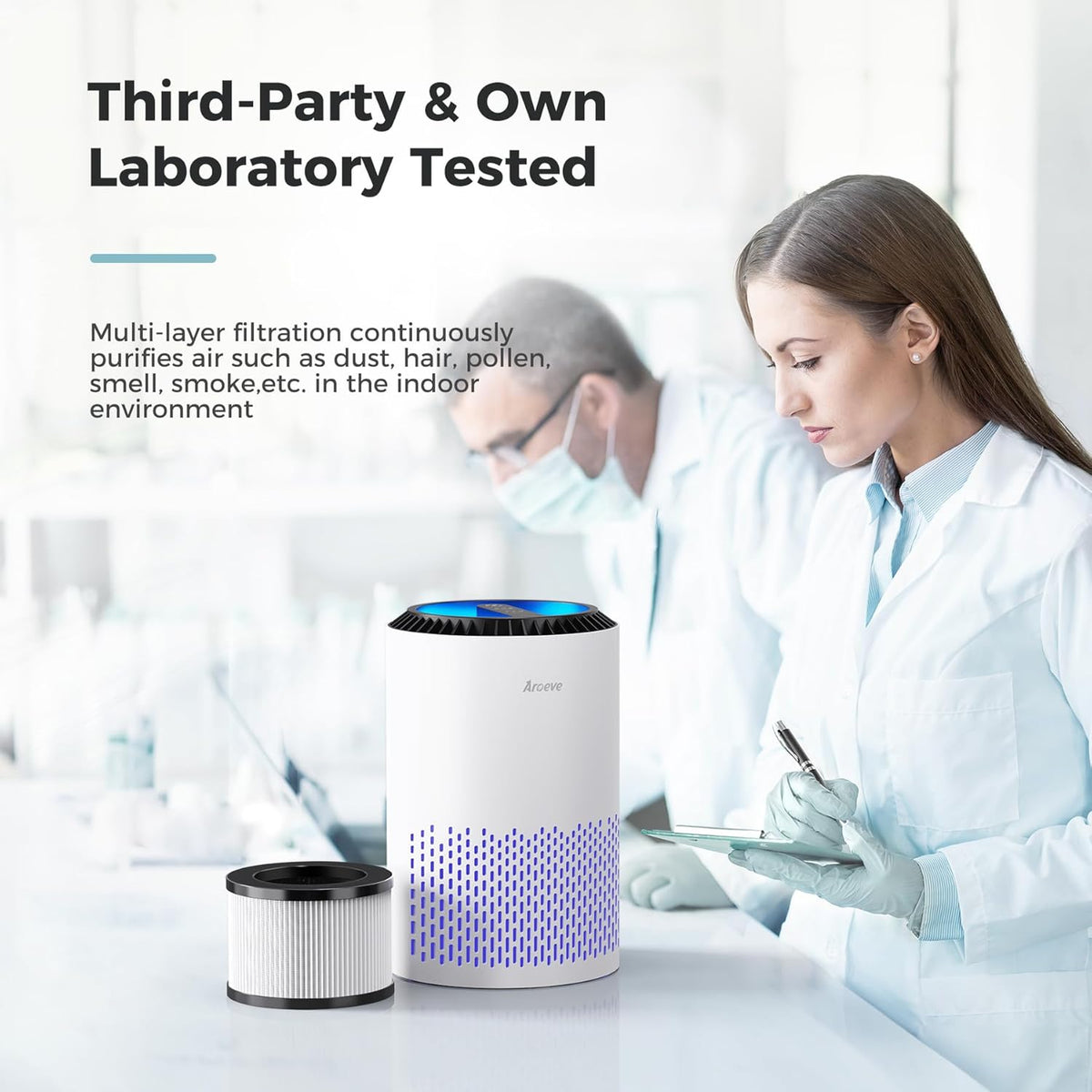aroeve air purifiers for bedroom with sleep mode, package contents