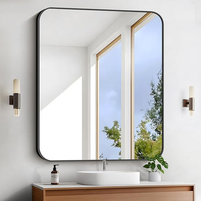 FORBATH Black Bathroom Mirror 40 x 48 Inch, Rectangular Vanity Mirror Wall - Image 4