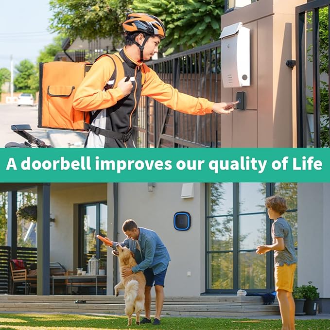 Wireless Doorbell Kits with 2 Receivers IP66 Waterproof 1000ft Range Door Bell - Image 5