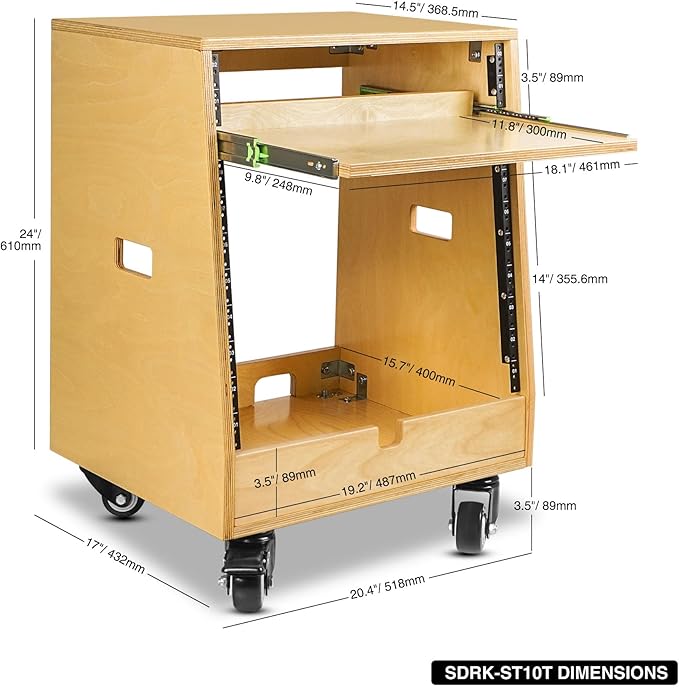 Sound Town DIY Slanted 10U Studio Rack, - Image 5