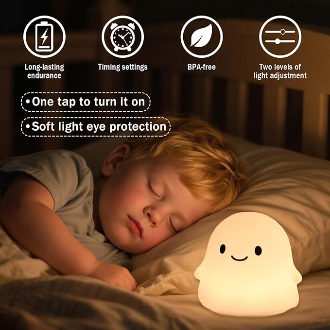 Rytinazzz Halloween Ghost Night Light, 50-Hour Battery & Pat Control, Cute - Image 6