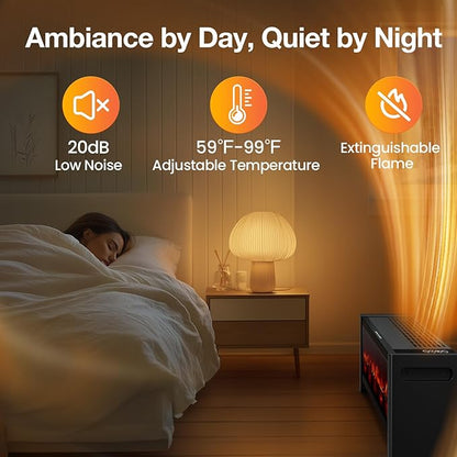 Air Choice 33” Baseboard Heater, 1500W Fireplace Heater - Image 4
