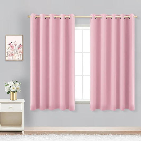 KOUFALL Kids Curtains for Bedroom, Nursery Curtains Girl Blackout Baby Pink by KOUFALL