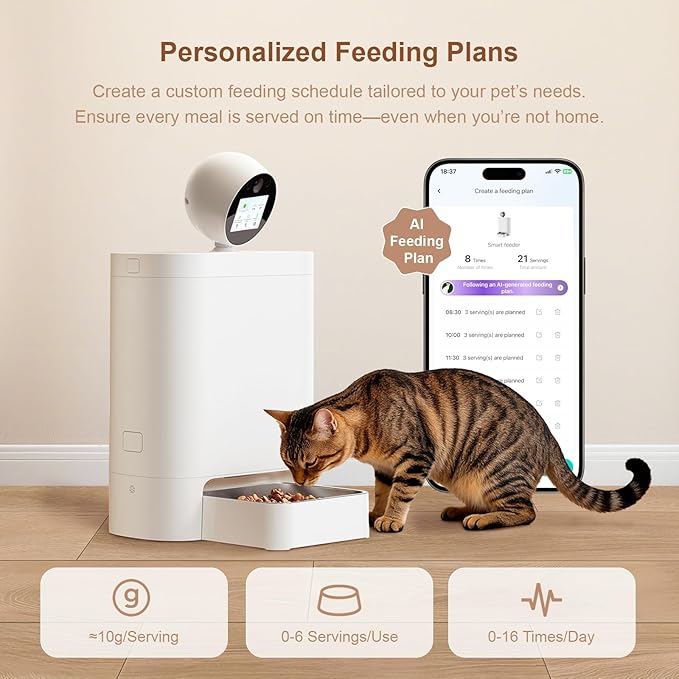 Automatic Cat Feeder with Camera 360°, 2K HD Pet Feeder with Night Vision & - Image 2