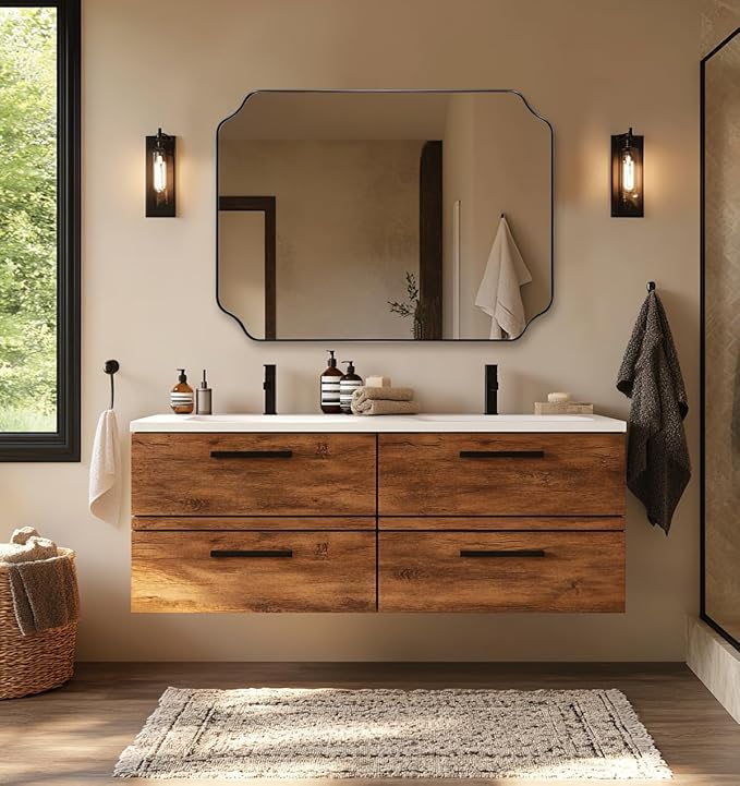 ANDY STAR 30x40 Inch Matte Black Mirror, Unique Rectangle Mirror by ANDYSTAR