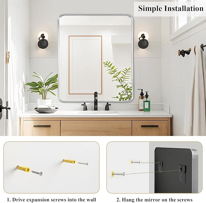 Fabuday Silver Bathroom Mirror - Image 6