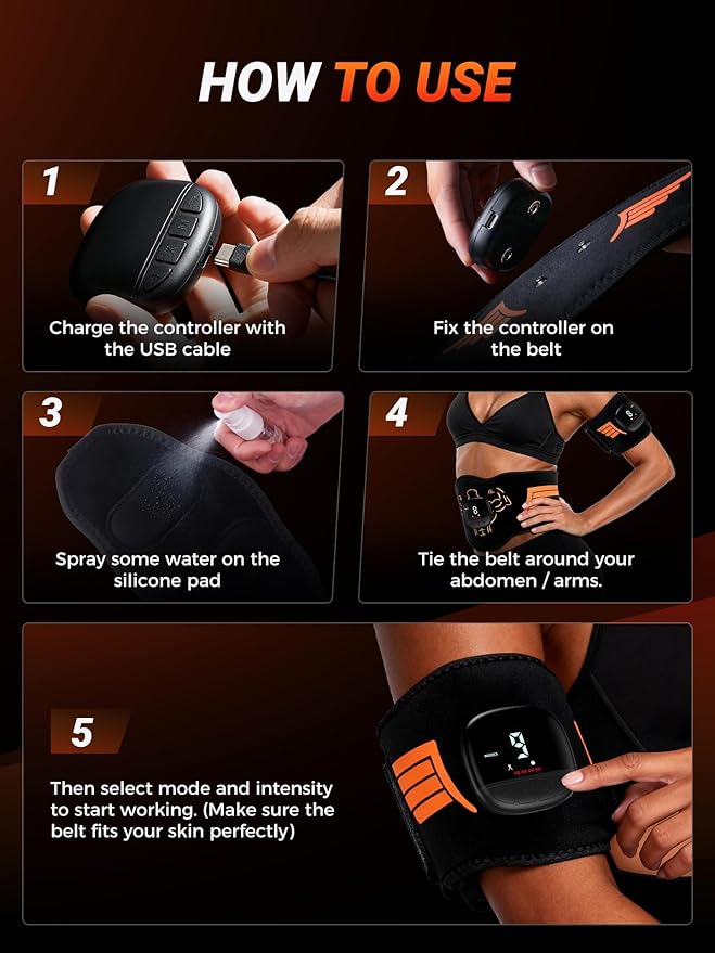 Electronic Muscle Stimulator 5-Piece Set, EMS Ab Machine - Image 5