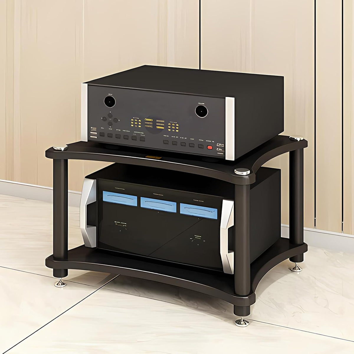 heavy duty 2-tier av media stand, 176 lb, main product view