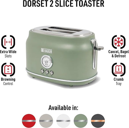 Haden Dorset 2 Slice Wide Slot Stainless Steel Toaster - Image 2