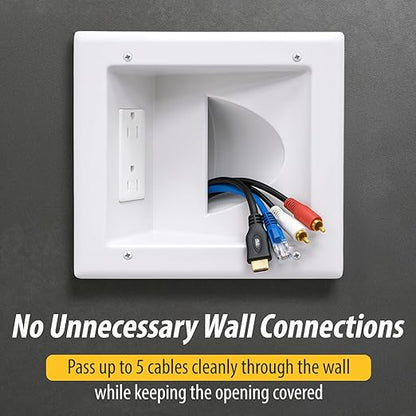 DATA COMM Electronic 45-0031-WH Recessed Low Voltage Media Wall Plate w/ - Image 6