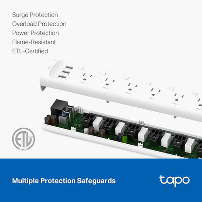 Tapo Smart Wi-Fi Power Strip- 6 Individually Controlled Smart Outlets and 3 USB - Image 7