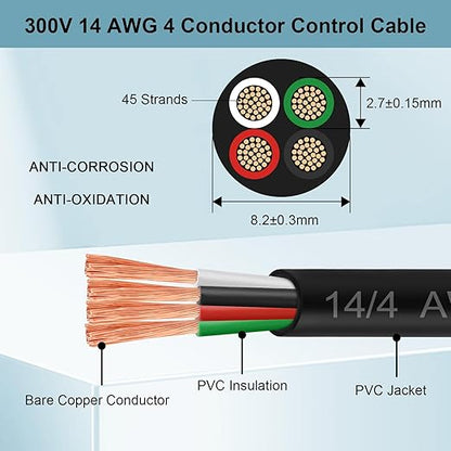 MOOKEERF 14/4 AWG Mini-Split Cable - 200FT 14 AWG 4 Conductor Control Cable - Image 2