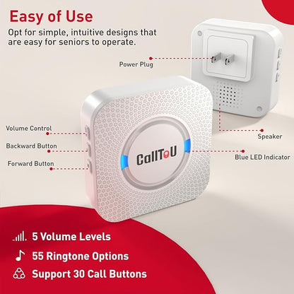 CallToU Wireless Caregiver Pager Smart Call System 2 SOS Call - Image 5