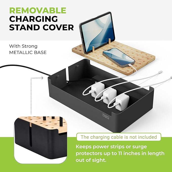Prosumer's Choice Black Wooden Charging Station Organizer - Image 6