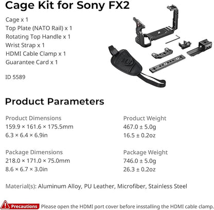 SMALLRIG Camera Cage Kit for Sony FX2, HawkLock Quick Release Cage - Image 9